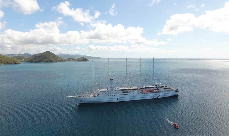 JD's drone capture of Windstar Cruises' Wind Surf, March 2017.