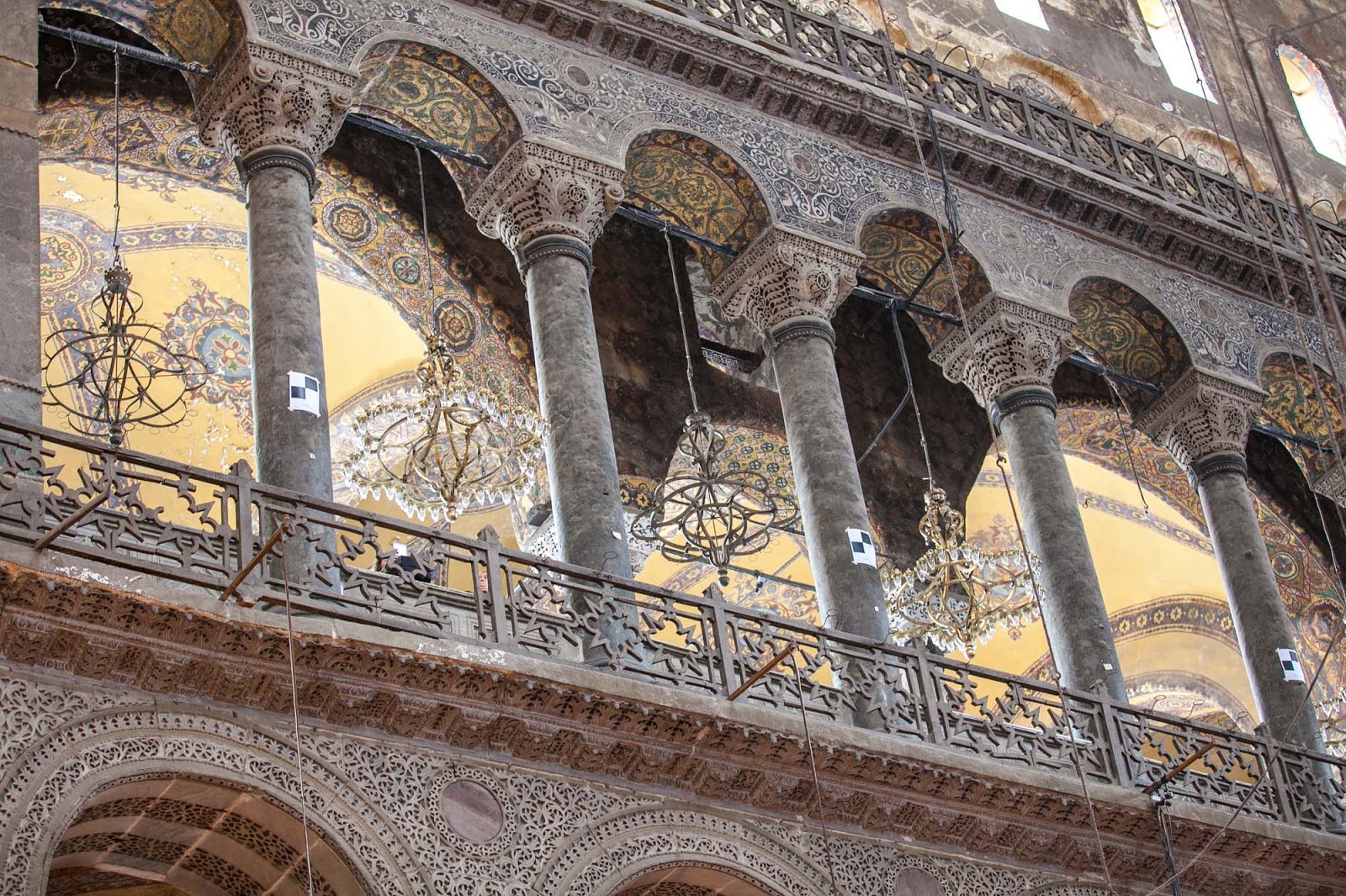Columns inside Hagia Sophia