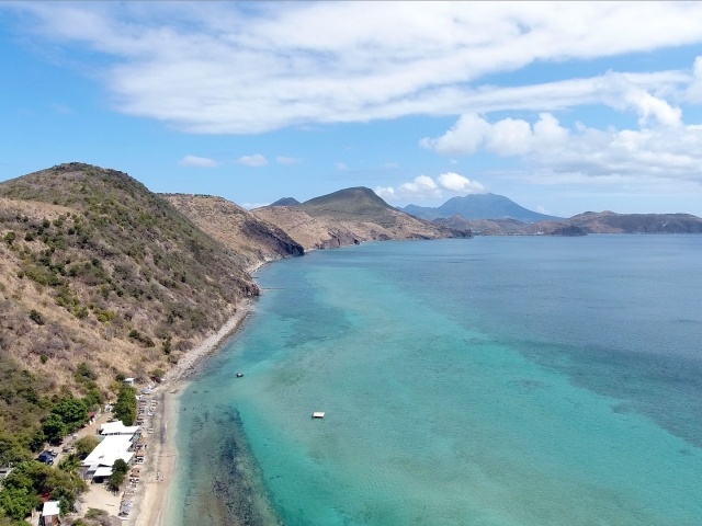 Drone capture of Frigate Bay in St. Kitts looking south