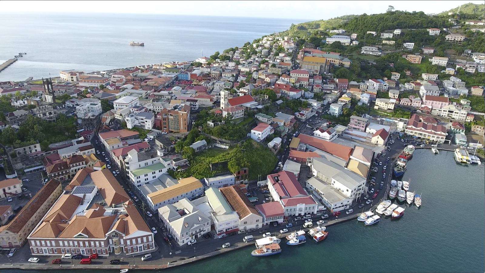 Drone image of St. George's, Grenada