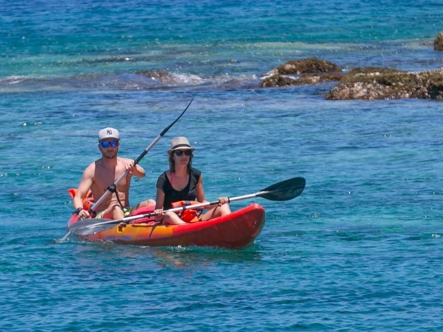 Kayakers in Iles des Saintes, Guadeloupe
