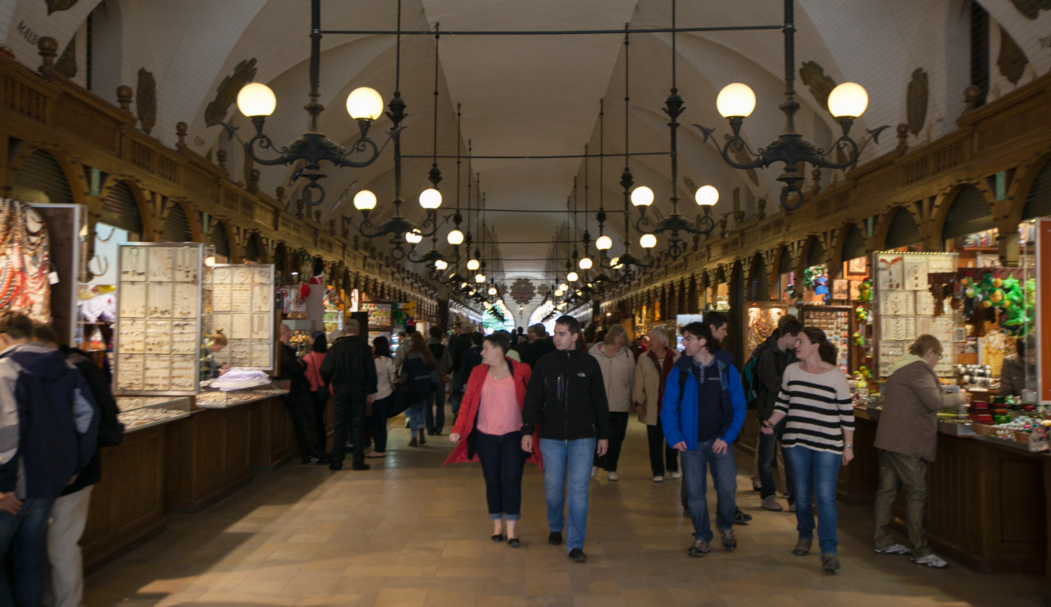 Shops at entrance to Krakow Main Square