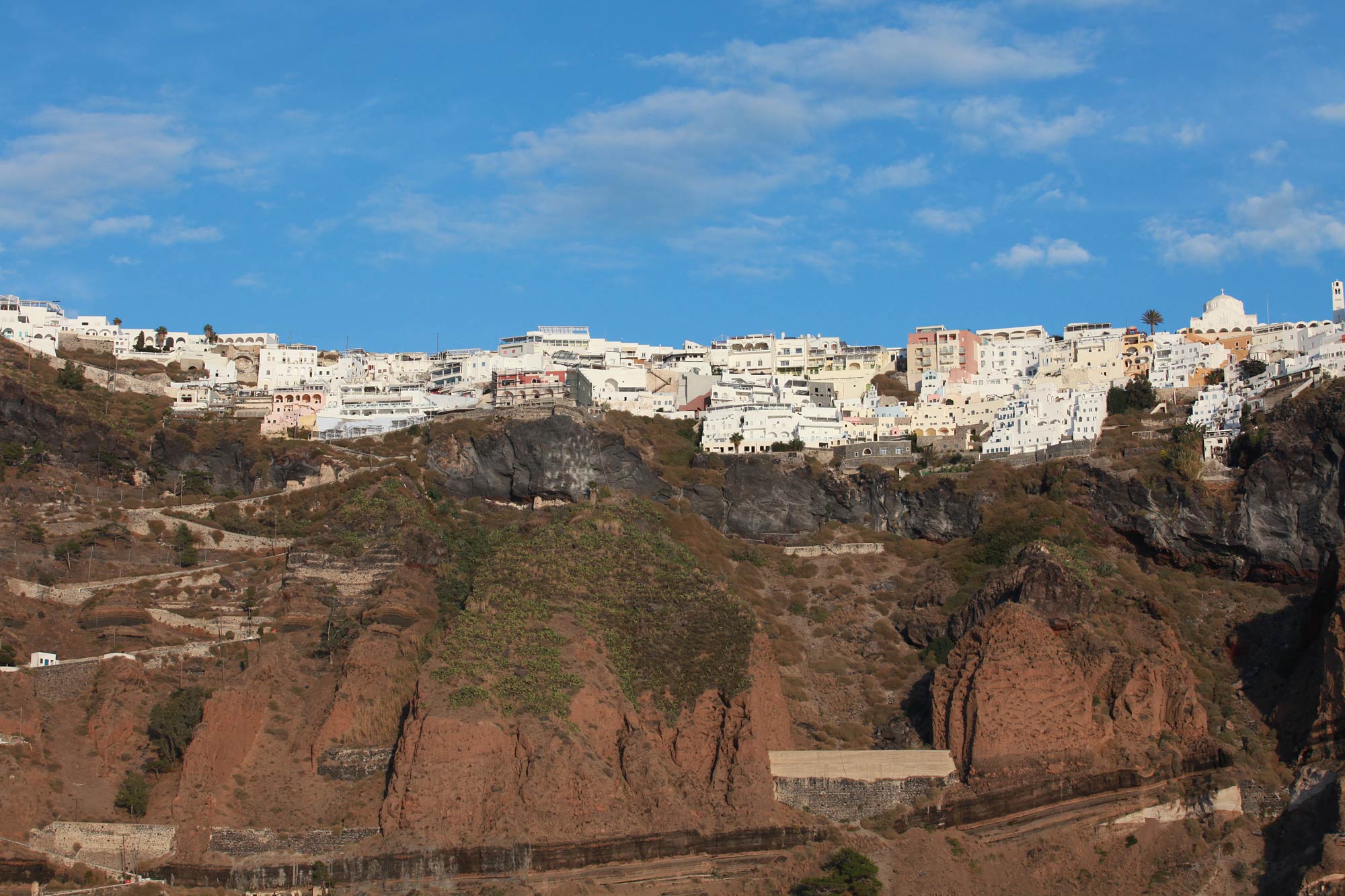 Buildings on cliffs of Fira, Santorini