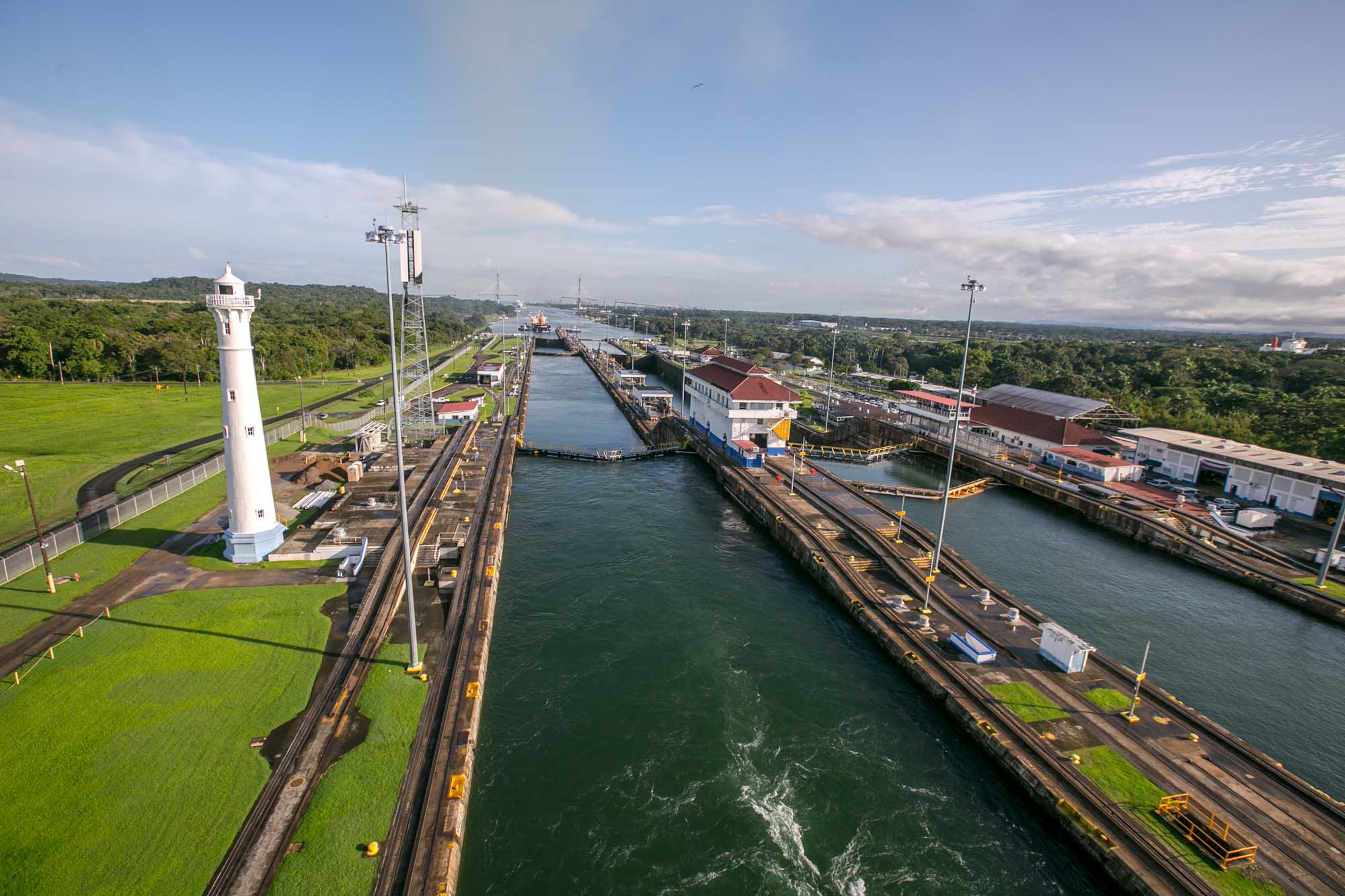 Rear view from second lock of Panama Canal