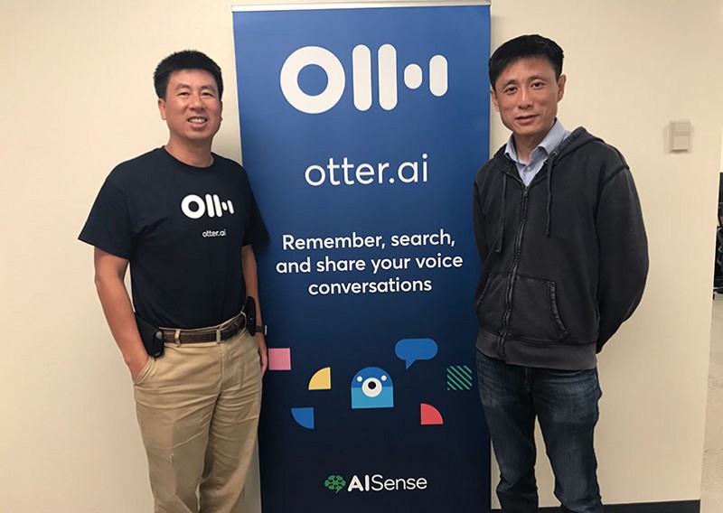 CEO Sam Liang, left, and co-founder/VP Engineering Yun Fu in the AISense offices. (