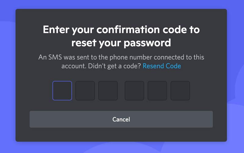 confirmation code